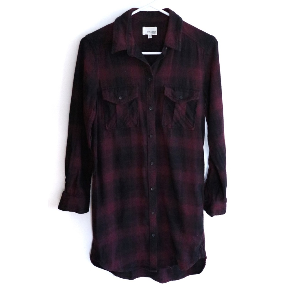 Aritzia Wilfred Free Veronika Plaid Shirt Dress XXS NWT